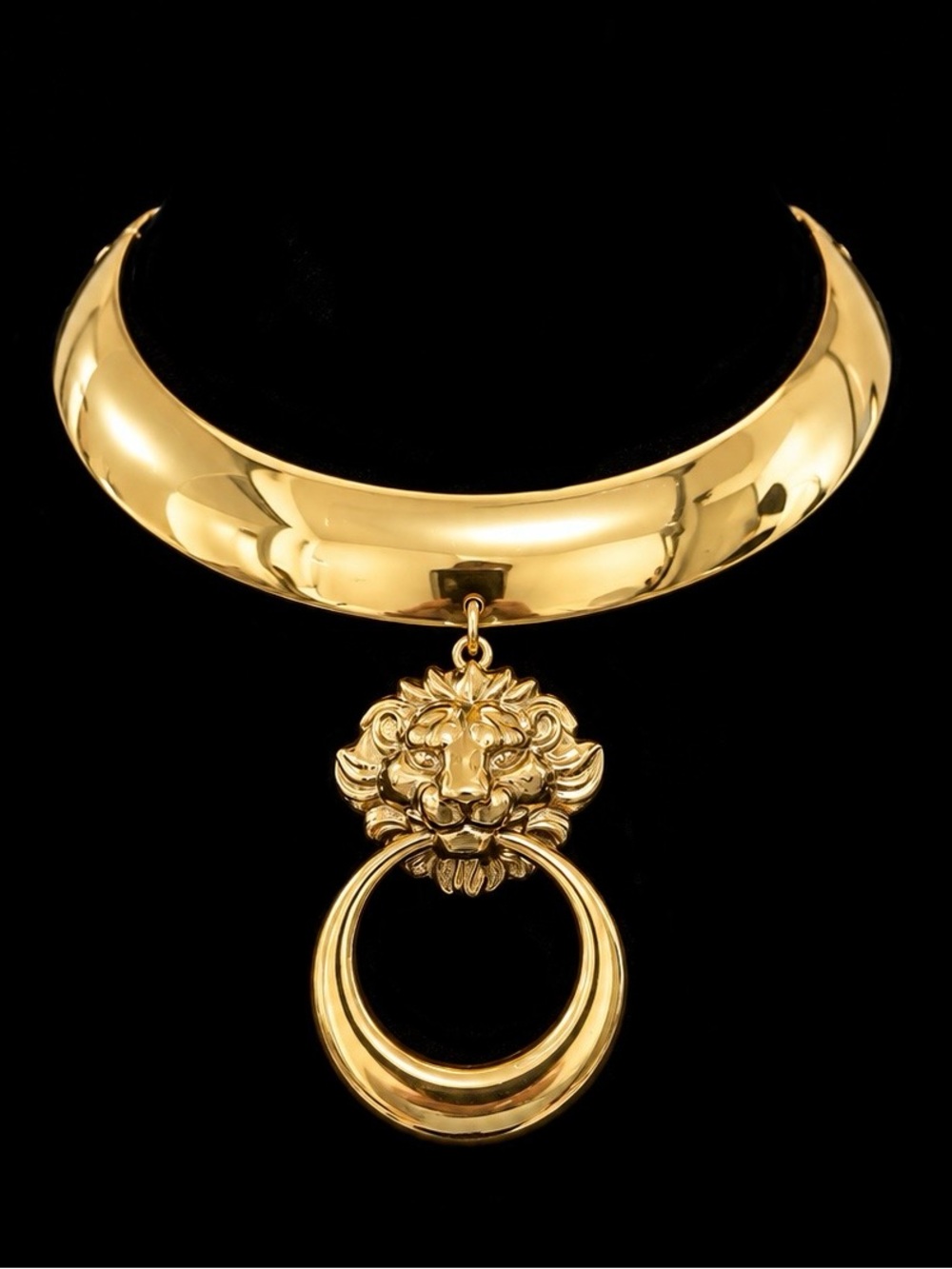 Anne Klein Gold-Tone Lion Head Choker Necklace